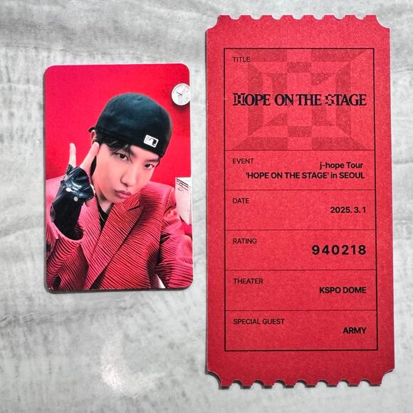 J Hope on the Stage ARMY Zone Day 2, Seoul Photocard & Ticket - Picture 1 of 2